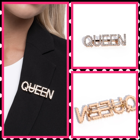 paparazzi Jewelry - 2/$10 Paparazzi Queen Behavior - Gold Brooch